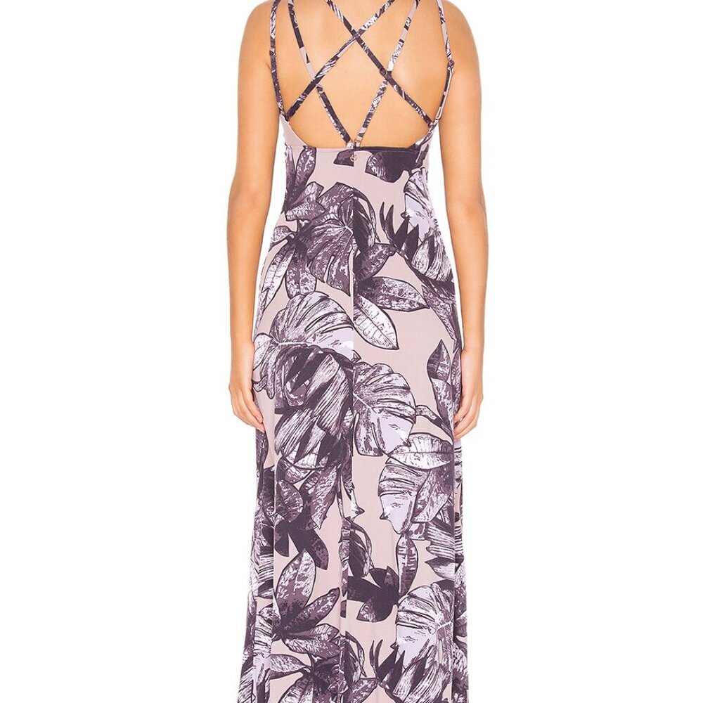 Maaji Strap Back Resort Maxi Dress Beach Bound Print Tropical Cruise - Size S - Picture 2 of 10
